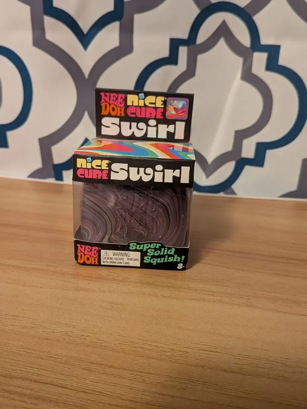 Nee Doh Nice Cube Swirl Super Solid Squishy, Multicolor